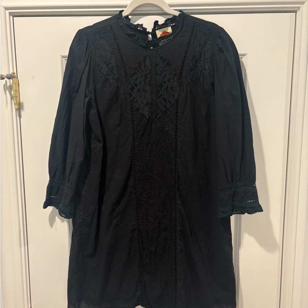 FARM Rio Black Lace Detail Top